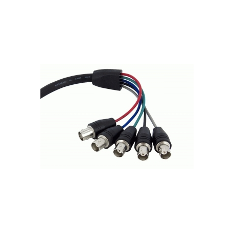 StarTech.com 1 ft. (0.3 m) VGA to BNC Cable - HD15 VGA to 5 BNC - Male / Female - BNC Cable (VGABNCMF1) - VGA cable - BNC (F) to HD-15 (VGA) (M) - 30 cm - black - 1