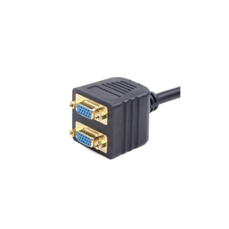 Cablexpert - VGA splitter - HD-15 (VGA) (F) to HD-15 (VGA) (M) - 20 cm - thumbscrews - black - 0