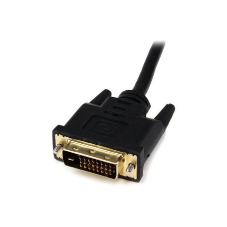 StarTech.com 8in HDMI to DVI-D Video Cable Adapter - HDMI Female to DVI Male - HDMI to DVI Dongle Adapter Cable (HDDVIFM8IN) - Adapter - HDMI female to DVI-D male - 20.32 cm - shielded - black - for P / N: CDP2HDMM2MB, DP2HDMM2MB, HDDVIMM3, HDMM1MP, HDMM2MP, HDMM3MP, HDPMM50, MDP2HDMM2MB - 2
