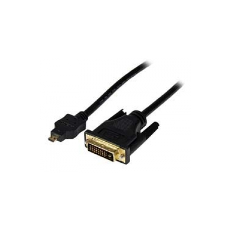 StarTech.com 1m Micro HDMI to DVI-D Cable - M / M - Video cable - HDMI  /  DVI - DVI-D (M) to micro HDMI (M) - 3.3 ft - shielded - black - HDDDVIMM1M - Adapter cable - DVI-D male to micro HDMI male - 1 m - shielded - black - 0