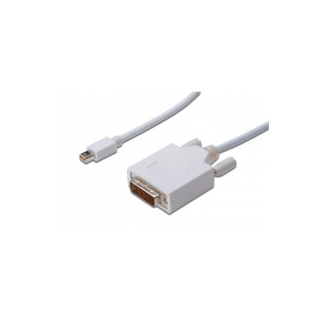 ASSMANN - DisplayPort cable - dual link - Mini DisplayPort (M) to DVI-D (M) - 2 m - molded, thumbscrews - white - for Apple iMac; Mac mini; Mac Pro; MacBook; MacBook Air; MacBook Pro - 0