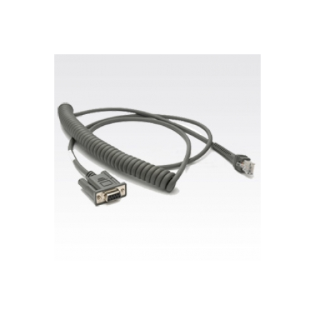 Zebra - Serial cable - DB-9 (F) to RJ-45 (10 pin) (M) - 2.7 m - coiled - for Symbol LS4278, LS7708, LS7808, LS9203, LS9208; Cyclone M2004; Digital Scanner DS 66XX - 0