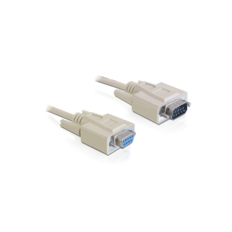 DeLOCK - Serial extension cable - DB-9 (M) to DB-9 (F) - 3 m - molded, thumbscrews - beige - 0