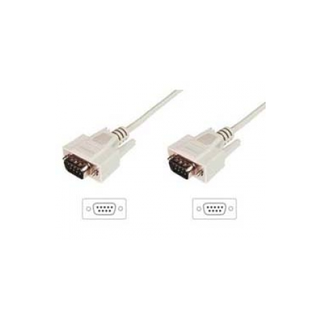 ASSMANN - Serial cable - DB-9 (M) to DB-9 (M) - 3 m - molded, thumbscrews - beige - 0