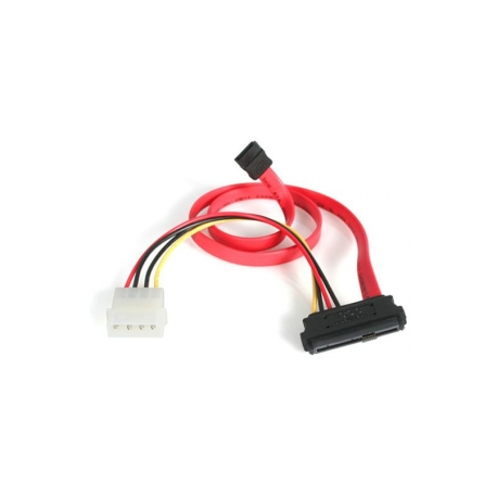 StarTech.com 18in SAS 29 Pin to SATA Cable with LP4 Power - 18in SAS 29 pin to SATA Cable - 18in SFF 8482 to SATA (SAS729PW18) - SATA  /  SAS cable - 4 PIN internal power, 29 pin internal SAS (SFF-8482) to SATA (R) - 46 cm - red - for P / N: DRW150SASBK - 1
