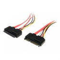 StarTech.com 12in 22 Pin SATA Power and Data Extension Cable - 1ft SATA data power Extension - 12 inch SATA Extension - SATA extension cable - SATA combo (F) to SATA combo (M) - 30.5 cm - red