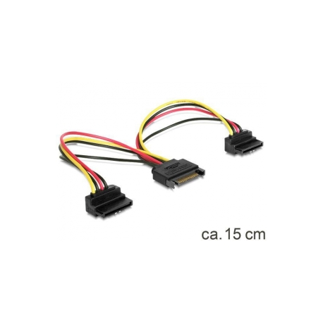 DeLOCK - Power splitter - SATA power (F) to SATA power (M) - 15 cm - 90° connector - 0