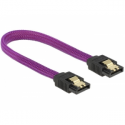 DeLOCK Premium - SATA cable - Serial ATA 150 / 300 / 600 - SATA (M) to SATA (M) - 20 cm - latched - purple