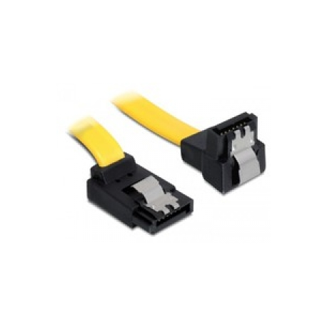 DeLOCK Cable SATA - SATA cable - Serial ATA 150 / 300 / 600 - SATA (F) to SATA (F) - 30 cm - down-angled connector, latched, up-angled connector - yellow - 0