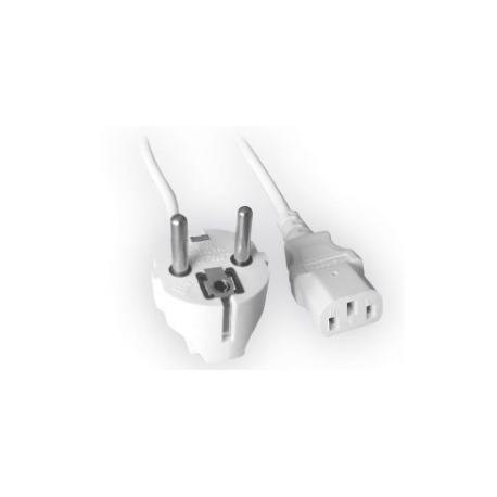 Gembird PC-186W-VDE - Power cable - CEE 7 / 7 (M) angled to IEC 60320 C13 straight - 10 A - 1.8 m - molded - white - Germany - 0