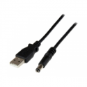 StarTech.com 1m USB to Type N Barrel 5V DC Power Cable - USB A to 5.5mm DC - 1 Meter USB to 5.5mm DC Plug (USB2TYPEN1M) - Power cable - USB (power only) (M) to DC jack 5.5 x 2.5 mm (M) - 1 m - molded - black - for P / N: HDBOOST