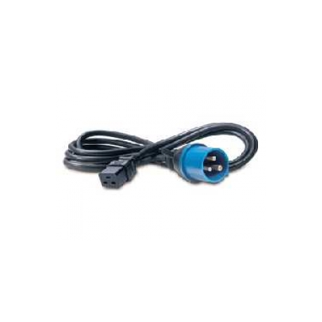 APC - Power cable - IEC 60320 C19 to IEC 60309 (M) - 2.4 m - black - for P / N: SMT2200I-AR, SMT2200R2I-AR, SMT3000I-AR, SMT3000R2I-AR, SRT1500XLI, SRT2200XLI-KR - 0