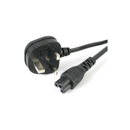 StarTech.com 6ft (2m) UK Laptop Power Cable, BS 1363 to C5 Clover Leaf, 2.5A 250V, 18AWG, Notebook / Laptop Replacement Cord, Printer Cable, UK Laptop Charger Cord, BS 1363 to IEC60320 C5 - Power Brick Cord - Power cable - IEC 60320 C5 to BS 1363 (M) - AC 250 V - 2 m - molded - black - 3