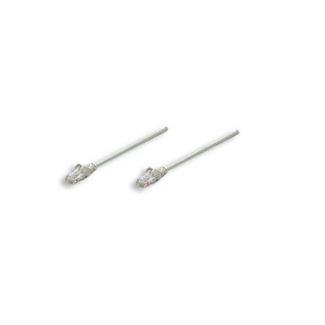 Intellinet Network Patch Cable, Cat5e, 3m, Grey, CCA, U / UTP, PVC, RJ45, Gold Plated Contacts, Snagless, Booted, Lifetime Warranty, Polybag - Patch cable - RJ-45 (M) to RJ-45 (M) - 3 m - UTP - CAT 5e - molded, snagless - grey - 1