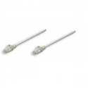 Intellinet Network Patch Cable, Cat5e, 2m, Grey, CCA, U / UTP, PVC, RJ45, Gold Plated Contacts, Snagless, Booted, Lifetime Warranty, Polybag - Patch cable - RJ-45 (M) to RJ-45 (M) - 2 m - UTP - CAT 5e - molded, snagless - grey