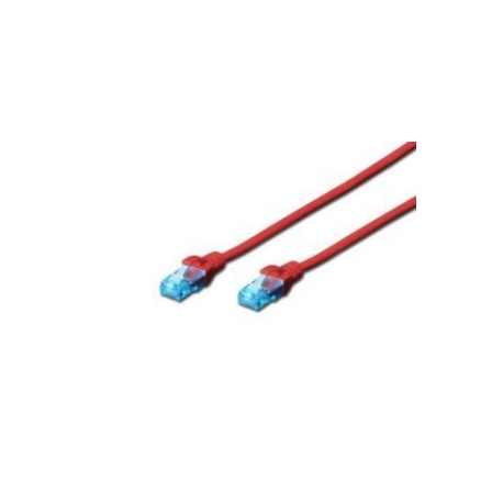 DIGITUS Ecoline - Patch cable - RJ-45 (M) to RJ-45 (M) - 2 m - UTP - CAT 5e - booted - red - 1