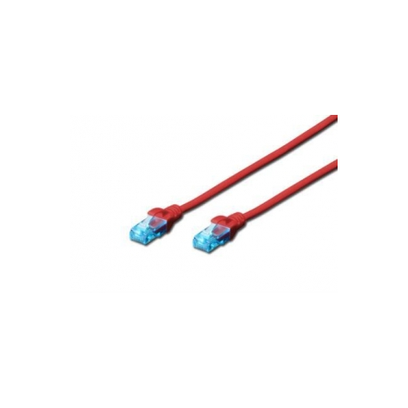 DIGITUS Ecoline - Patch cable - RJ-45 (M) to RJ-45 (M) - 5 m - UTP - CAT 5e - booted - red - 0