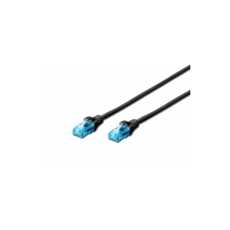 DIGITUS Professional - Patch cable - RJ-45 (M) to RJ-45 (M) - 1 m - UTP - CAT 5e - booted, snagless - black - 0