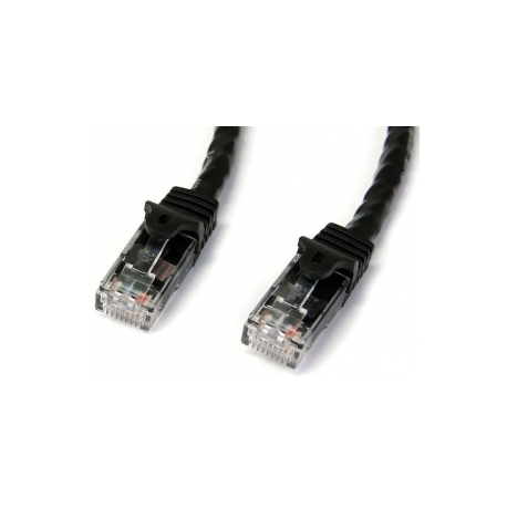 StarTech.com 15m CAT6 Ethernet Cable, 10 Gigabit Snagless RJ45 650MHz 100W PoE Patch Cord, CAT 6 10GbE UTP Network Cable w / Strain Relief, Black, Fluke Tested / Wiring is UL Certified / TIA - Category 6 - 24AWG (N6PATC15MBK) - Patch cable - RJ-45 (M) to RJ-45 (M) - 15 m - UTP - CAT 6 - molded, snagless - black - 1