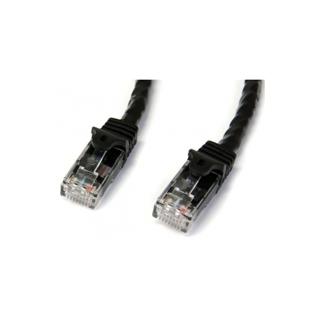 StarTech.com 15m CAT6 Ethernet Cable, 10 Gigabit Snagless RJ45 650MHz 100W PoE Patch Cord, CAT 6 10GbE UTP Network Cable w / Strain Relief, Black, Fluke Tested / Wiring is UL Certified / TIA - Category 6 - 24AWG (N6PATC15MBK) - Patch cable - RJ-45 (M) to RJ-45 (M) - 15 m - UTP - CAT 6 - molded, snagless - black - 3