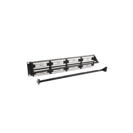 Gembird NPP-C648CM-001 - Patch panel with cable management - CAT 6 - black - 2U - 19" - 48 ports - 0