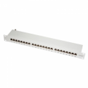LogiLink - Patch panel - CAT 6a - STP - RJ-45 X 24 - light grey, RAL 7035 - 1U - 19"