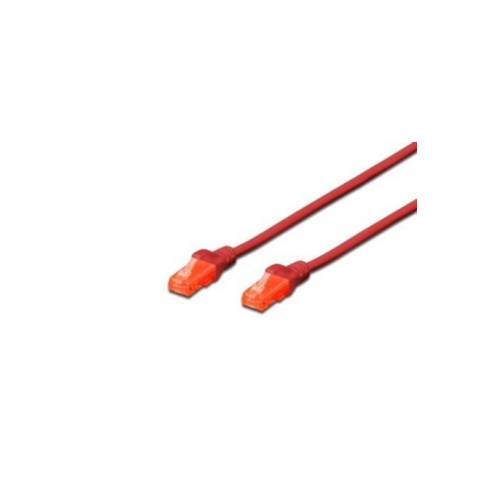 DIGITUS Professional - Patch cable - RJ-45 (M) to RJ-45 (M) - 2 m - UTP - CAT 6e - booted, snagless - red - 0