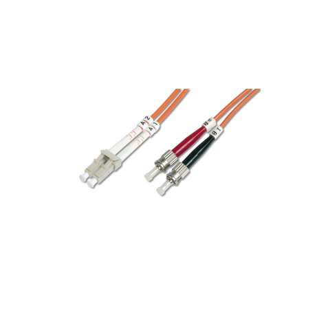 DIGITUS - Patch cable - LC multi-mode (M) to ST multi-mode (M) - 1 m - fibre optic - 50  /  125 micron - OM2 - halogen-free - orange - 2