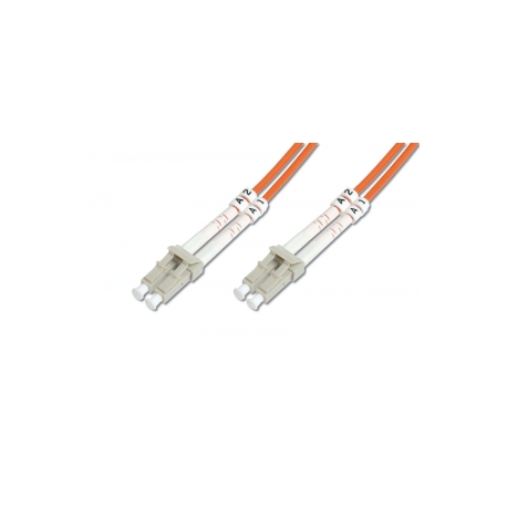 DIGITUS - Patch cable - LC multi-mode (M) to LC multi-mode (M) - 2 m - fibre optic - 50  /  125 micron - OM2 - halogen-free - orange - 0