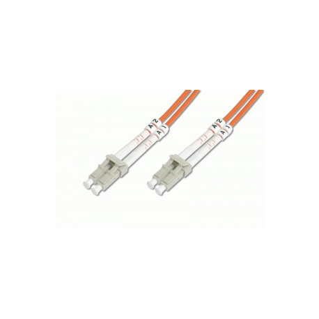 DIGITUS - Patch cable - LC multi-mode (M) to LC multi-mode (M) - 1 m - fibre optic - 50  /  125 micron - OM2 - halogen-free - orange - 1