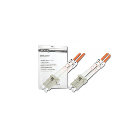 DIGITUS - Patch cable - LC multi-mode (M) to LC multi-mode (M) - 1 m - fibre optic - 50  /  125 micron - OM2 - halogen-free - orange - 2
