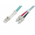 DIGITUS - Patch cable - LC multi-mode (M) to SC multi-mode (M) - 5 m - fibre optic - 50  /  125 micron - OM3 - booted, halogen-free - aqua