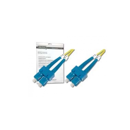 DIGITUS - Patch cable - SC single-mode (M) to SC single-mode (M) - 1 m - fibre optic - 9  /  125 micron - OS2 - booted, halogen-free - yellow - 0