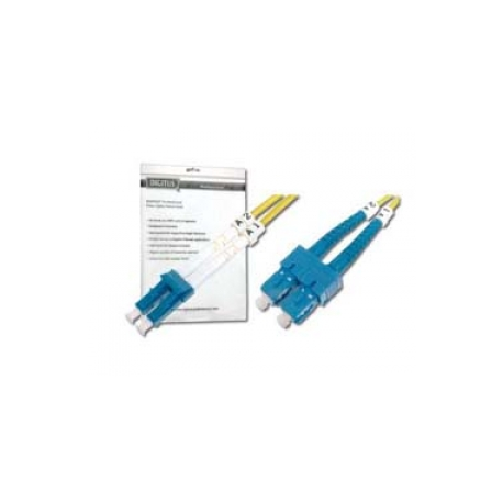 DIGITUS - Patch cable - LC single-mode (M) to SC single-mode (M) - 3 m - fibre optic - 9 / 125 micron - OS2 - booted, halogen-free - yellow - 0