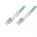 DIGITUS Professional - Patch cable - LC multi-mode (M) to LC multi-mode (M) - 1 m - fibre optic - 50  /  125 micron - OM3 - booted, halogen-free - aqua