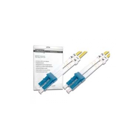 DIGITUS - Patch cable - LC single-mode (M) to LC single-mode (M) - 2 m - fibre optic - 9 / 125 micron - OS2 - booted, halogen-free - yellow - 0