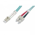 DIGITUS - Network cable - LC multi-mode (M) to SC multi-mode (M) - fibre optic - 3 mm - 50  /  125 micron - OM3 - booted, halogen-free - aqua