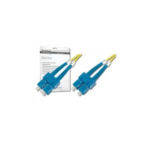 DIGITUS - Patch cable - SC single-mode (M) to SC single-mode (M) - 2 m - fibre optic - 9  /  125 micron - OS1 - halogen-free - yellow - 0