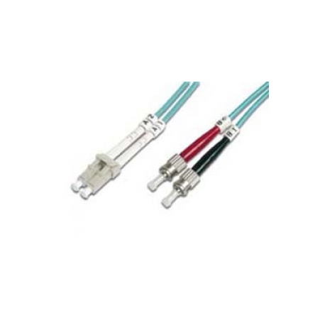 DIGITUS - Patch cable - SC multi-mode (M) to SC multi-mode (M) - 3 m - fibre optic - 50 / 125 micron - OM3 - booted, halogen-free - aqua - 0