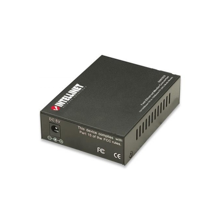 Intellinet Fast Ethernet Media Converter, 10 / 100Base-Tx to 100Base-Fx (SC) Multi-Mode, 2 km (1.24 mi) - Fibre media converter - 100Mb LAN - 10Base-T, 100Base-FX, 100Base-TX - RJ-45  /  SC multi-mode - up to 2 km - 1310 nm - 5