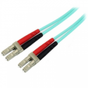 StarTech.com Aqua OM4 Duplex Multimode Fiber - 1m  /  3 ft - 100 Gb - 50 / 125 - OM4 Fiber - LC to LC Fiber Patch Cable (450FBLCLC1) - Network cable - LC multi-mode (M) to LC multi-mode (M) - 1 m - fibre optic - duplex - 50  /  125 micron - OM4 - aqua