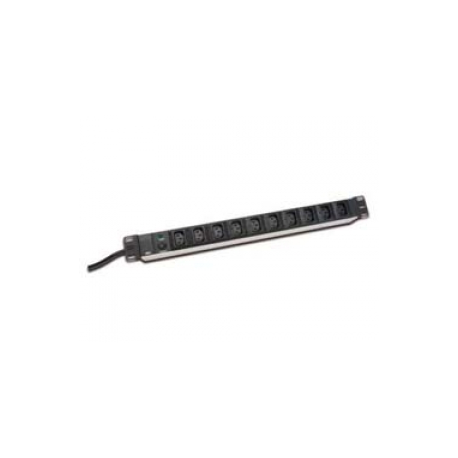 DIGITUS DN-95404 - Power strip - AC 250 V - input: IEC 60320 C14 - output connectors: 10 (IEC 60320 C13) - 19" - 2 m cord - 0