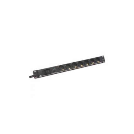 DIGITUS DN-95403 - Power strip (rack-mountable) - AC 250 V - input: power - output connectors: 7 (power) - 19" - 2 m cord - 0