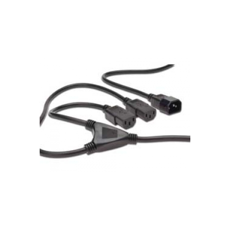 ASSMANN - Power splitter - IEC 60320 C14 to IEC 60320 C13 - AC 250 V - 1.7 m - molded - black - 0
