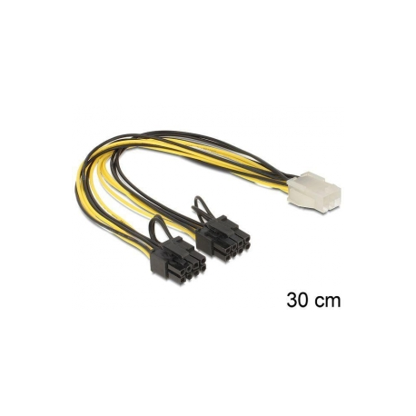 DeLOCK - Power cable - 8 pin PCIe power (6+2) (M) to 6 pin PCIe power (F) - 30 cm - 0