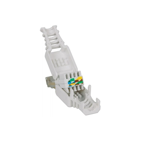 Intellinet RJ45 Modular Plug, Toolless Connector, Cat5/5e/6, 22-26 AWG solid and stranded UTP cables - Network connector - RJ-45 (M) - UTP - CAT 6 - grey - 1