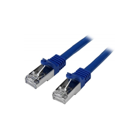 StarTech.com 2m CAT6 Ethernet Cable, 10 Gigabit Shielded Snagless RJ45 100W PoE Patch Cord, CAT 6 10GbE SFTP Network Cable w / Strain Relief, Blue, Fluke Tested / Wiring is UL Certified / TIA - Category 6 - 26AWG (N6SPAT2MBL) - Patch cable - RJ-45 (M) to RJ-45 (M) - 2 m - SFTP  /  50 micron - CAT 6 - molded, snagless - blue - 1