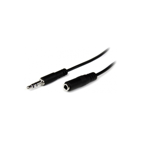 StarTech.com 1m Slim 3.5mm Stereo Extension Audio Cable - M / F - Mini stereo Extension - 3.5mm Extension - heaDPhone Ext cord (MU1MMFS) - Audio extension cable - stereo mini jack male to stereo mini jack female - 1 m - black - for P / N: MU15MMS, MU6MMS, SV211DPUA, SV211DPUA4K, SV211HDUA4K - 4