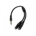 StarTech.com 3.5mm Audio Extension Cable - Slim Audio Splitter Y Cable and Headphone Extender - Male to 2x Female AUX Cable (MUY1MFFS) - Audio splitter - stereo mini jack male to stereo mini jack female - 20 cm - black - for P / N: MU15MMS, MU6MMS