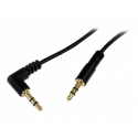 StarTech.com 1 ft. (0.3 m) Right Angle 3.5 mm Audio Cable - 3.5mm Slim Audio Cable - Right Angle - Male / Male - Aux Cable (MU1MMSRA) - Audio cable - stereo mini jack male to stereo mini jack male - 30 cm - black - right-angled connector - for P / N: SV231DVGAU2A, SV431DVGAU2A